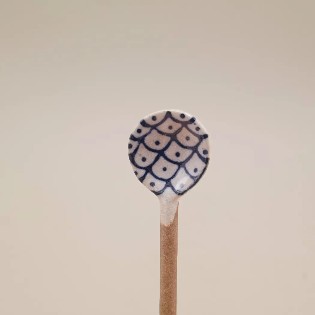 Keramikske med blåt japansk motiv