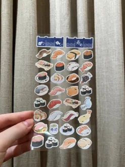 Klistermærker: Sushi med gulddetaljer