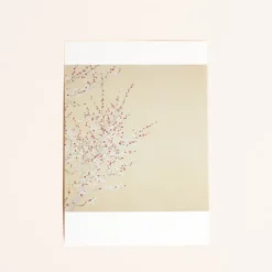 Kort med beige baggrund og blomstergrene