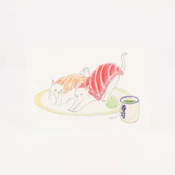 Kort med to sushikatte nigiri