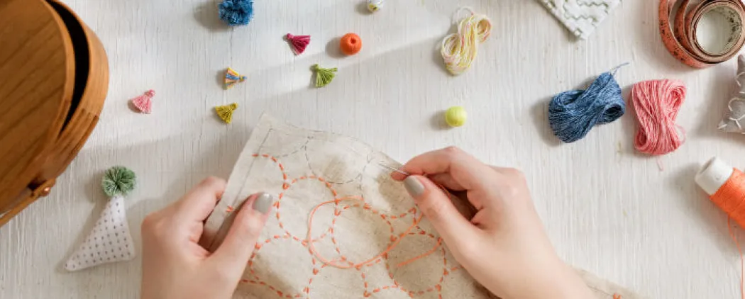 Sashiko broderistof (sæt af 4)