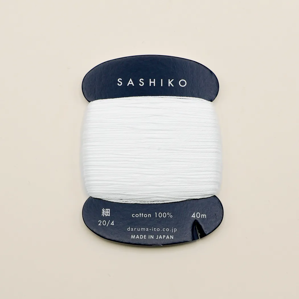Sashiko tråd fra Daruma - Hvid / 201