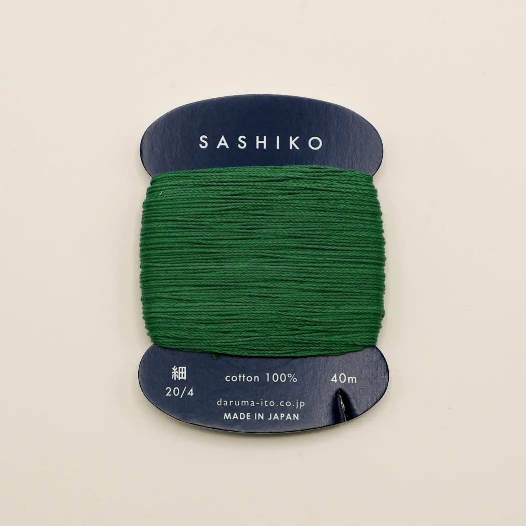 Sashiko tråd fra Daruma - Mørk grøn / 208