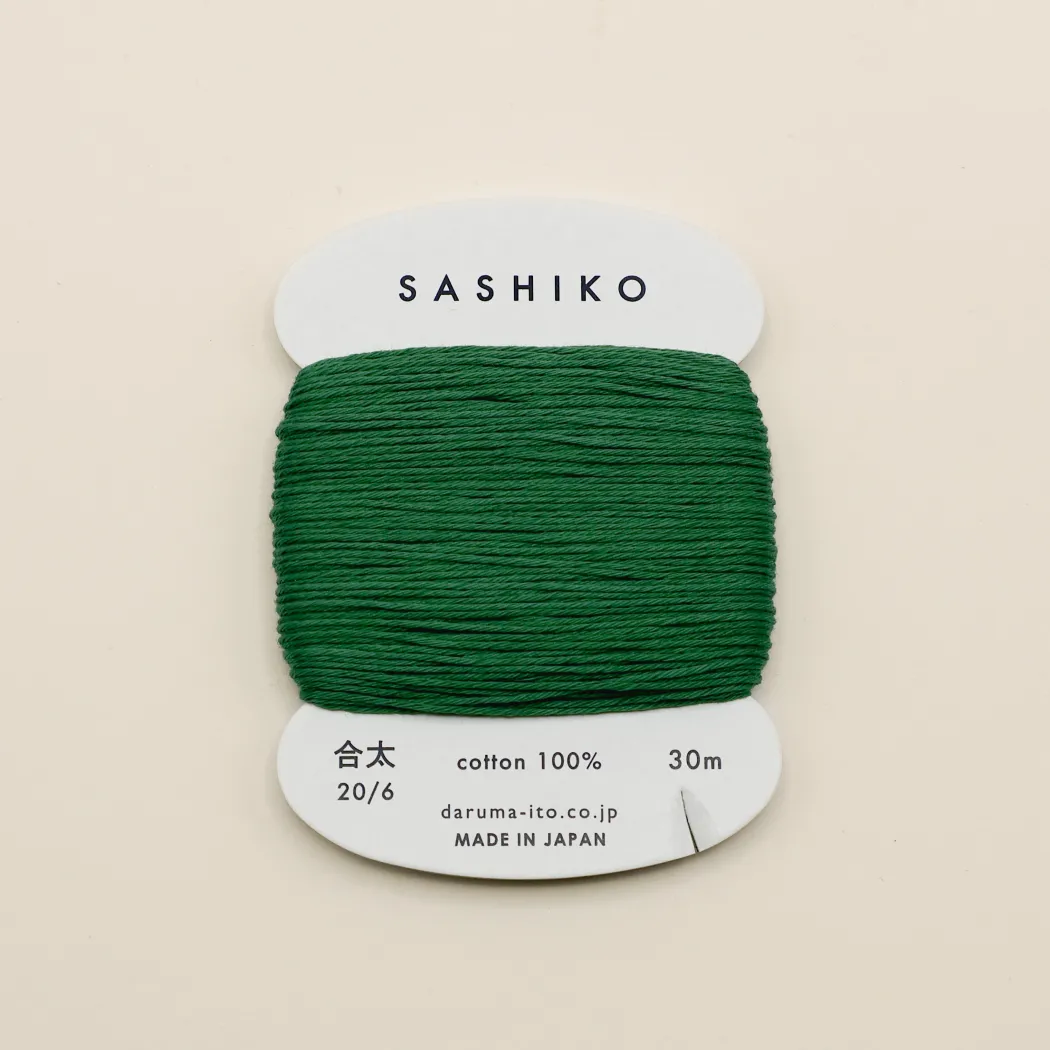 Sashiko tråd fra Daruma - Mørk grøn / 208