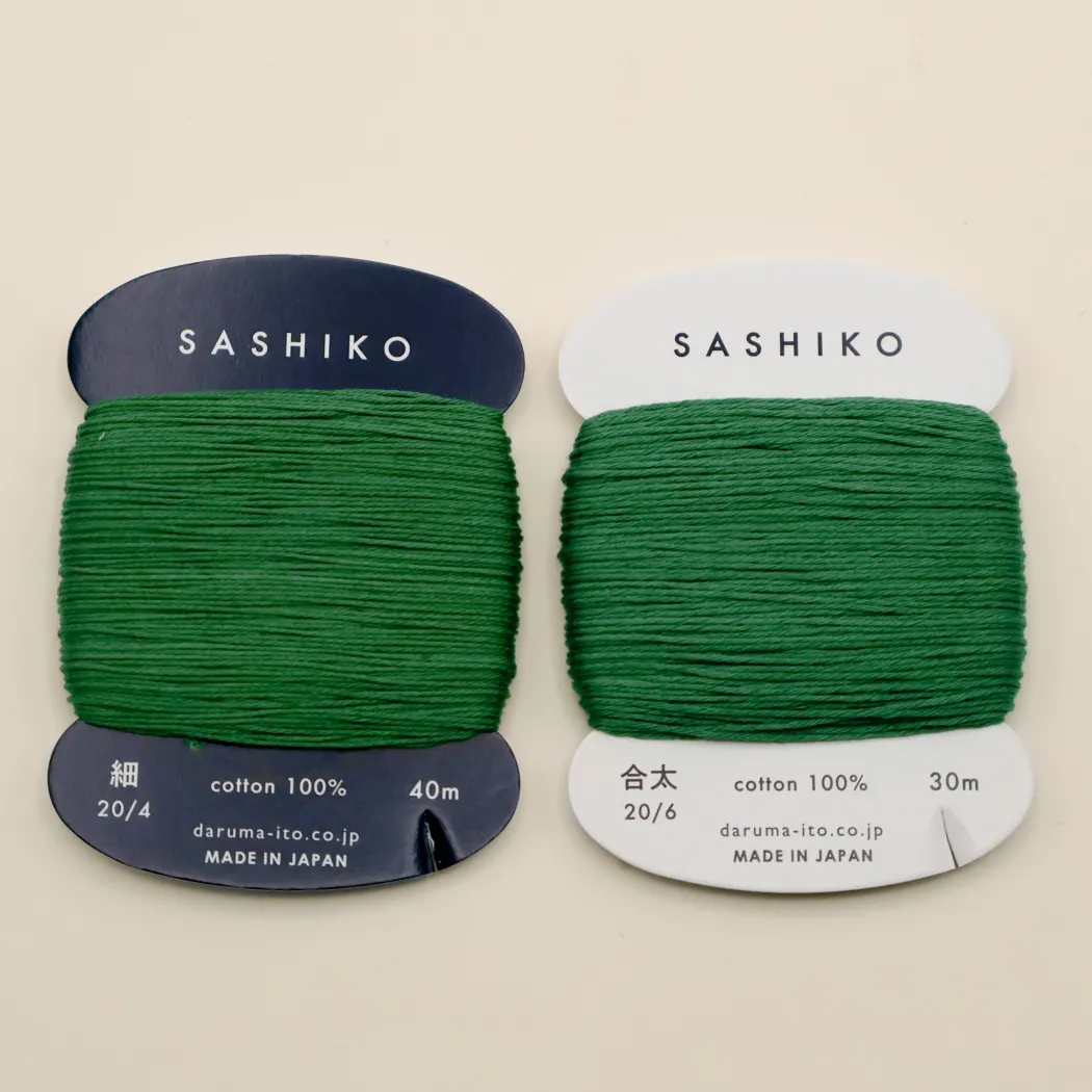 Sashiko tråd fra Daruma - Mørk grøn / 208