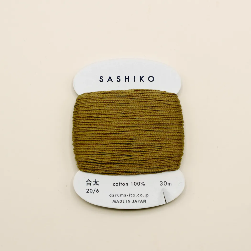 Sashiko tråd fra Daruma - Oliven grøn / 228