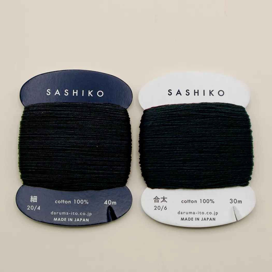 Sashiko tråd fra Daruma - Sort / 219