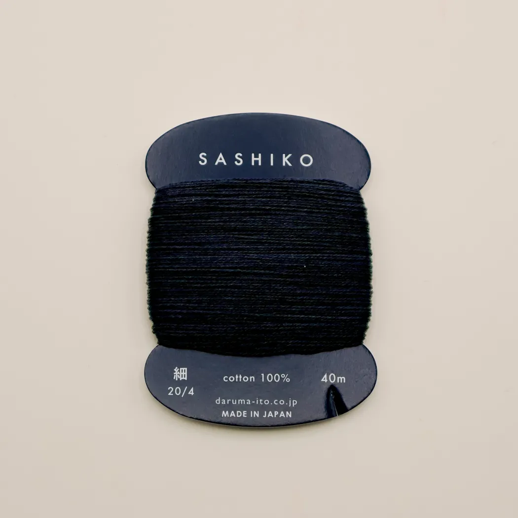Sashiko tråd fra Daruma - Sort / 219