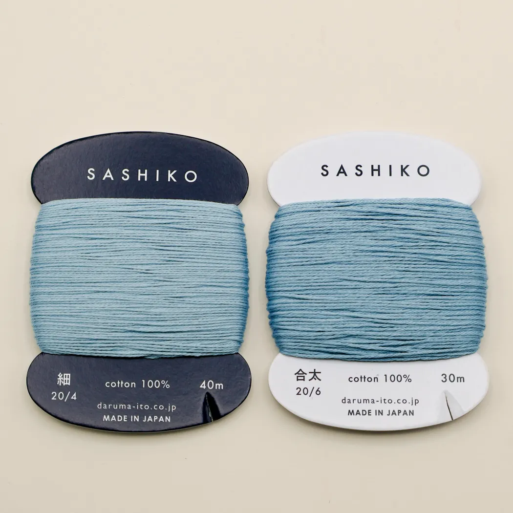 Sashiko tråd fra Daruma - Støvet lyseblå / 226