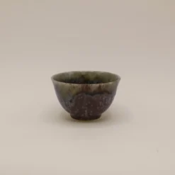 Sencha tekop med grøn og brun glasur